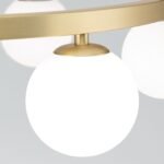 Lampă suspendată TUMBLER, Ø 65cm, G9 6 x 40W abajur glob sticla opal-mat, cadru metal finisaj alama mata IP 20 ORION - imagine 4