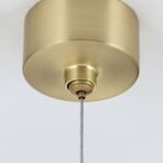 Lampă suspendată TUMBLER, Ø 65cm, G9 6 x 40W abajur glob sticla opal-mat orientată în sus, cadru metal finisaj alama mata IP 20 ORION - imagine 4