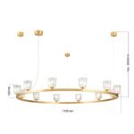 Lampă suspendată TUMBLER, Ø 115cm, G9 12 x 40W abajur sticla transparenta cu decupaj, cadru metal finisaj alama mata IP 20 ORION - imagine 6