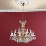 Candelabru Modern HIROHITO 18 Brate din Alama Masiva Placata cu Aur 24Kt, cu cristale SCHÖLER E14 18x40W ORION - imagine 6