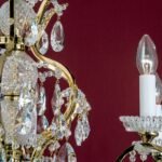 Candelabru Modern HIROHITO 9 Brate din Alama Masiva Placata cu Aur 24Kt, cu cristale SCHÖLER E14 9x40W ORION - imagine 4