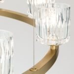 Lampă suspendată TUMBLER, Ø 115cm, G9 12 x 40W abajur sticla transparenta cu decupaj, cadru metal finisaj alama mata IP 20 ORION - imagine 4