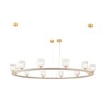 Lampă suspendată TUMBLER, Ø 115cm, G9 12 x 40W abajur sticla transparenta cu decupaj, cadru metal finisaj kaki IP 20 ORION - imagine 2
