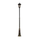 Lampadar pentru exterior PUCHBERG,  E27 1x60W aluminiu finisaj negru/auriu, geam fumuriu inaltime 249cm IP43 ORION