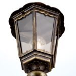 Lampadar pentru exterior PUCHBERG,  E27 1x60W aluminiu finisaj negru/auriu, geam fumuriu inaltime 211cm IP43 ORION - imagine 4