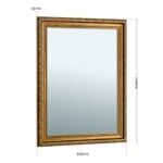 Oglindă ornamentala ELISA, cadru policarbon, Ramă fațetată auriu antic, 84x64cm, montare orizontală sau verticală ORION - imagine 6
