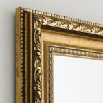 Oglindă ornamentala ELISA, cadru policarbon, Ramă fațetată auriu antic, 120x70cm, montare orizontală sau verticală ORION - imagine 4