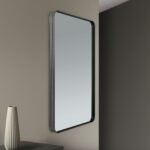 Oglindă ornamentala CARLO, cadru aluminiu negru, 61-91cm, montare orizontală sau verticală ORION - imagine 3