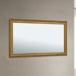Oglindă ornamentala ELISA, cadru policarbon, Ramă fațetată auriu antic, 120x70cm, montare orizontală sau verticală ORION - imagine 3