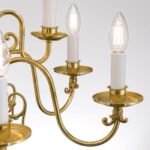 Candelabru cu Lant FLAMISCH Alama Luciosa LU 1235/6+3 MS E14 6+3x40W Inaltime 115cm Brate din Alama Solida ORION - imagine 6