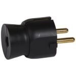 Stecher schuko iesire dreapta negru fara inel 2P+T, Legrand