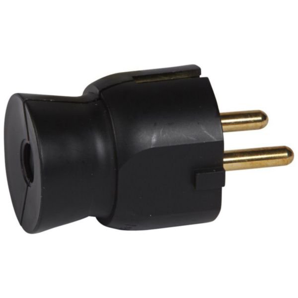 1331 Stecher schuko iesire dreapta negru fara inel 2P+T, Legrand - imagine 1