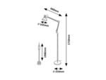 Lampadar Aristeo, metal bej, E27 x1 MAX 40W, Ø250MM, L660MM, H1710MM - imagine 5