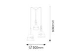 Pendul Anna, metal alb mat, abajur alb, E14 x3 MAX 40W, L500MM - imagine 5