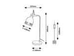 Veioză Flint, metal negru, E14 x1 MAX 25W, Ø140MM, L225MM, H440MM - imagine 5