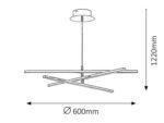 Pendul Meredith, metal crom, abajur alb, LED 18W, Ø600MM - imagine 6