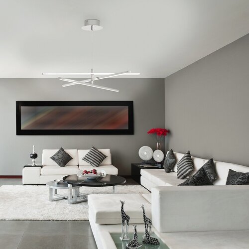 2480-e.jpg Pendul Meredith, metal crom, abajur alb, LED 18W, Ø600MM - imagine 1