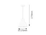 Pendul Derek, metal argintiu, E27 x1 MAX 60W, Ø275MM - imagine 4
