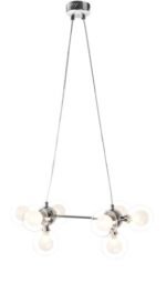 Pendul Briella, metal crom, abajur alb, G9 x8 MAX 28W, Ø90MM, L580MM - imagine 3