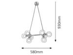 Pendul Briella, metal crom, abajur alb, G9 x8 MAX 28W, Ø90MM, L580MM - imagine 7