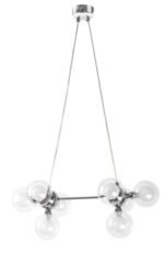 Pendul Briella, metal crom, abajur alb, G9 x8 MAX 28W, Ø90MM, L580MM - imagine 4