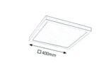 Lumină indirectă Lois, metal crom satin, abajur alb, LED 36W, L400MM, H400MM - imagine 4