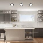 Lumină indirectă Shaun, plastic negru, abajur alb, LED 12W, Ø145MM