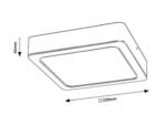 Lumină indirectă Shaun, plastic negru, abajur alb, LED 24W, L220MM, H220MM (cod 2691) - imagine 5
