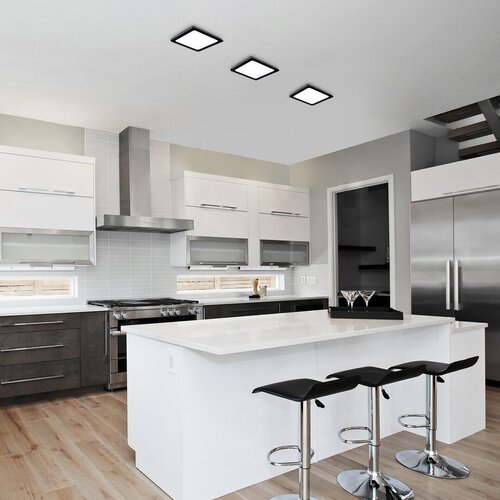 2691-e.jpg Lumină indirectă Shaun, plastic negru, abajur alb, LED 24W, L220MM, H220MM (cod 2691) - imagine 1