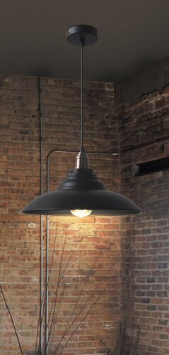 2910-e.jpg Pendul Doug, metal negru mat, E27 x1 MAX 60W, Ø345MM - imagine 1