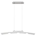 Pendul Eucalyptus, metal crom satin, abajur alb, LED 20W, L845MM - imagine 3