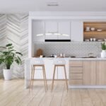 Pendul Eucalyptus, metal crom satin, abajur alb, LED 20W, L845MM