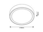 Plafonieră Mokka, metal maro, abajur alb, LED 24W, Ø410MM - imagine 15