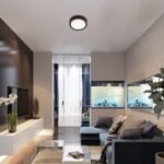 Plafonieră Mokka, metal maro, abajur alb, LED 24W, Ø410MM