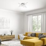 Plafonieră Nayara, metal argintiu, abajur alb, LED 40W, L510MM, H510MM