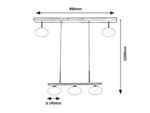 Pendul Calista, metal negru, abajur alb, G9 x5 MAX 28W, L890MM - imagine 6