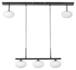 Pendul Calista, metal negru, abajur alb, G9 x5 MAX 28W, L890MM - imagine 4