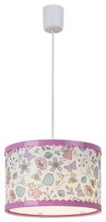Lampă pentru copii Hanka, plastic alb, abajur multicolor, E27 x1 MAX 40W, Ø280MM - imagine 4
