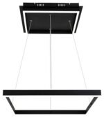 Pendul Quadro, metal negru mat, abajur alb, LED 60W, L600MM, H50MM - imagine 3