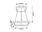 Pendul Quadro, metal negru mat, abajur alb, LED 60W, L600MM, H50MM - imagine 5