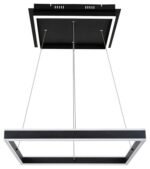 Pendul Quadro, metal negru mat, abajur alb, LED 60W, L600MM, H50MM - imagine 4