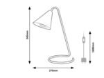 Veioză Monty, metal alb, E14 x1 MAX 40W, L270MM, H345MM - imagine 5