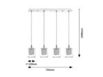 Pendul Duchess, metal crom, abajur transparent, G9 x4 MAX 40W, L720MM, H120MM - imagine 5