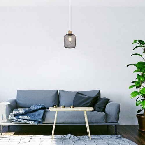 3131-e.jpg Pendul Grendel, metal fag, abajur negru mat, E27 x1 MAX 60W, Ø150MM, H175MM - imagine 1