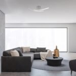 Plafonieră Tatjana, metal argintiu, abajur alb, LED 15W, L540MM, H120MM