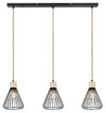 Pendul Farfalle, metal/ lemn negru, E27 x3 MAX 40W, Ø180MM - imagine 3