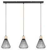 Pendul Farfalle, metal/ lemn negru, E27 x3 MAX 40W, Ø180MM - imagine 4