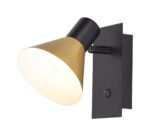 Spot Alvaro, metal negru mat, abajur auriu, E14 x1 MAX 40W, Ø120MM, H150MM - imagine 3