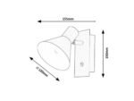 Spot Alvaro, metal negru mat, abajur auriu, E14 x1 MAX 40W, Ø120MM, H150MM - imagine 5