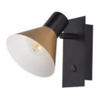 Spot Alvaro, metal negru mat, abajur auriu, E14 x1 MAX 40W, Ø120MM, H150MM - imagine 4